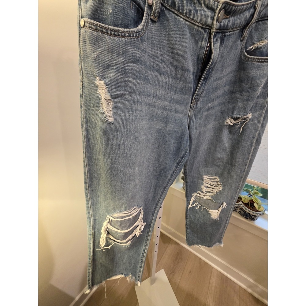Liverpool Los Angeles Jeans Womens 12/36 Blue Straight Distressed - Picture 8 of 16